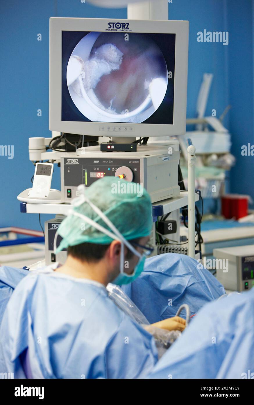 Prostatachirurgie, bipolare TURP (transurethrale Resektion der Prostata), Urologie. Krankenhaus Policlinica Gipuzkoa, San Sebastian, Donostia, Euskadi, Sp Stockfoto