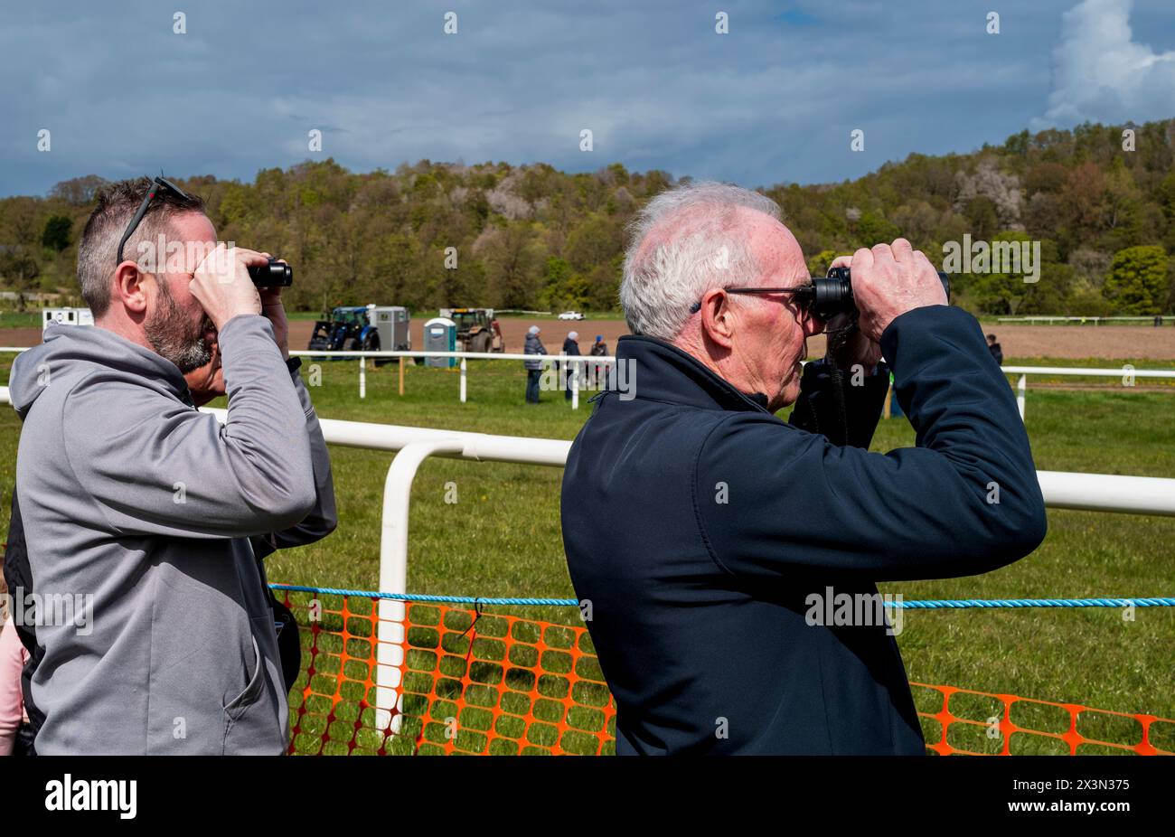 27. April 2024: Overton Point to Point Racing Family Day auf der Overton Farm, South Lanarkshire, Schottland Stockfoto