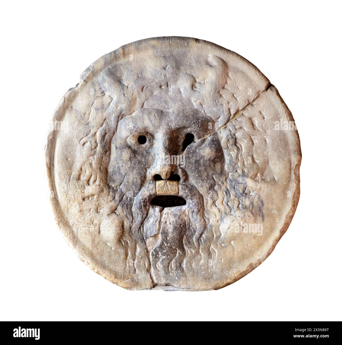 Mund der Wahrheit - Bocca della Verita - antike römische Maske in Rom, Italien. Die Basilika Santa Maria in Cosmedin. Rom, Italien Stockfoto