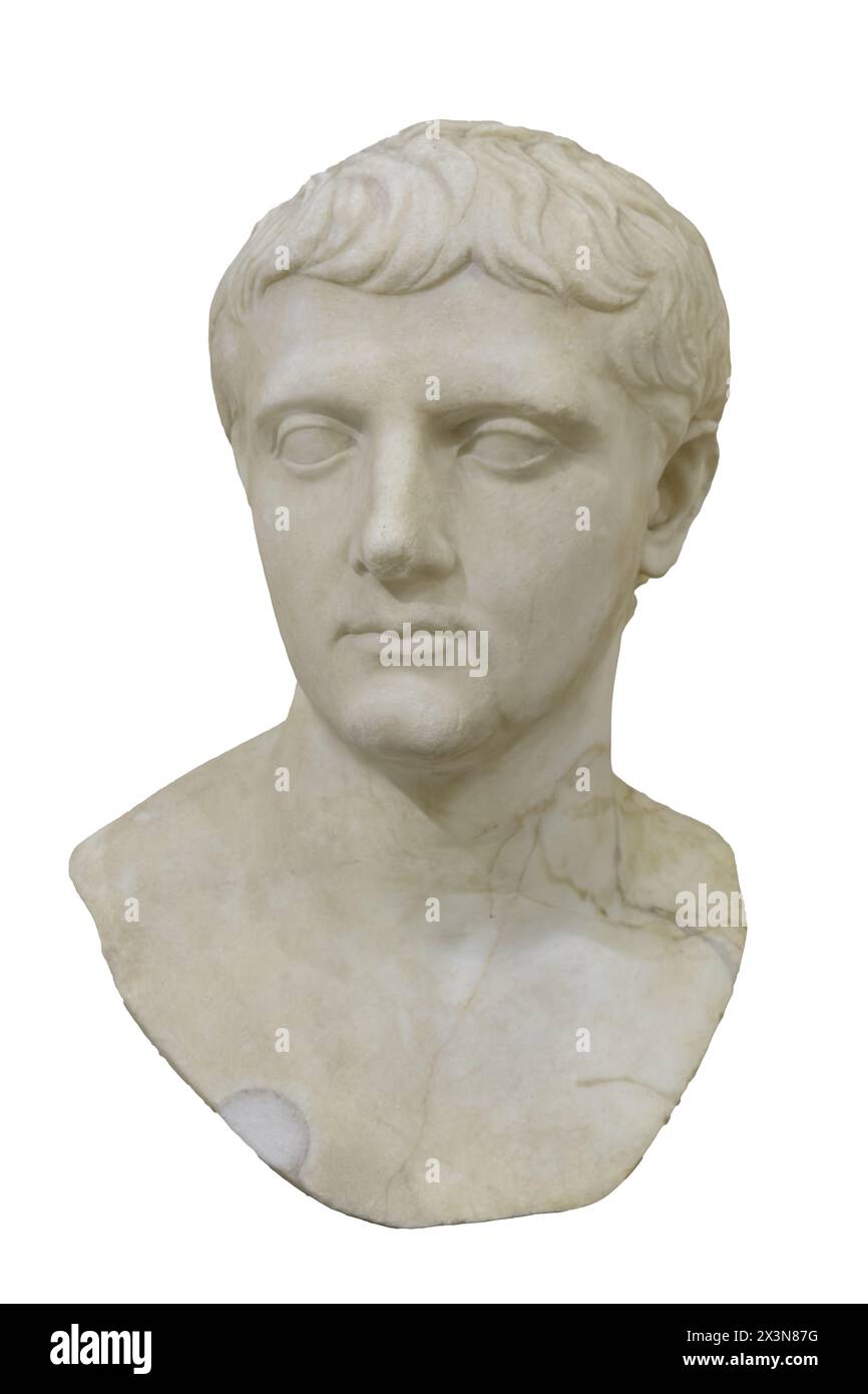 Nero Claudius Drusus – Nero Claudius Drusus Germanicus (38–9 v. Chr.), auch Drusus der ältere, römischer Politiker und Militärkommandeur genannt Stockfoto