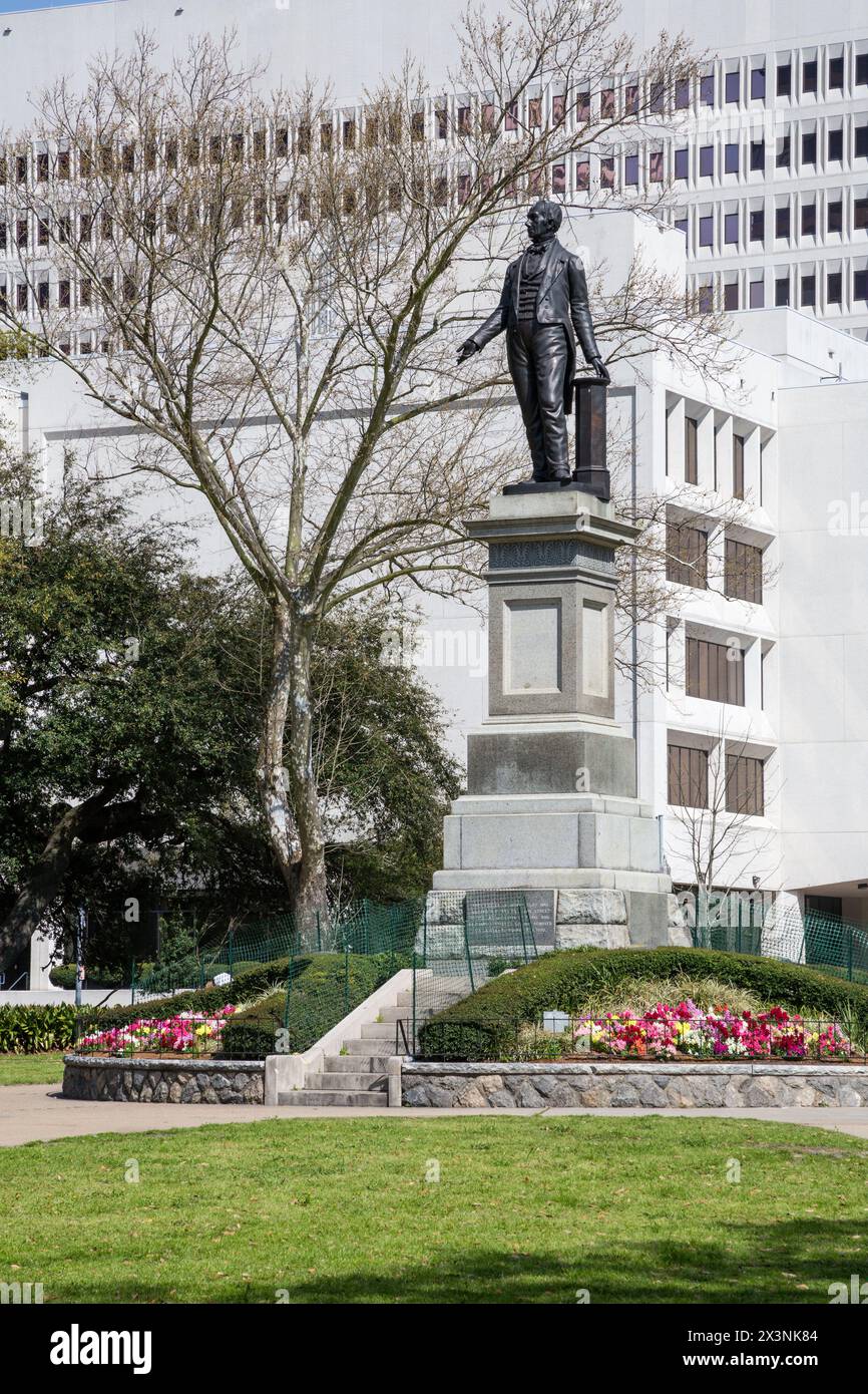 New Orleans, Louisiana. Statue von Henry Clay auf dem Lafayette Square. Stockfoto