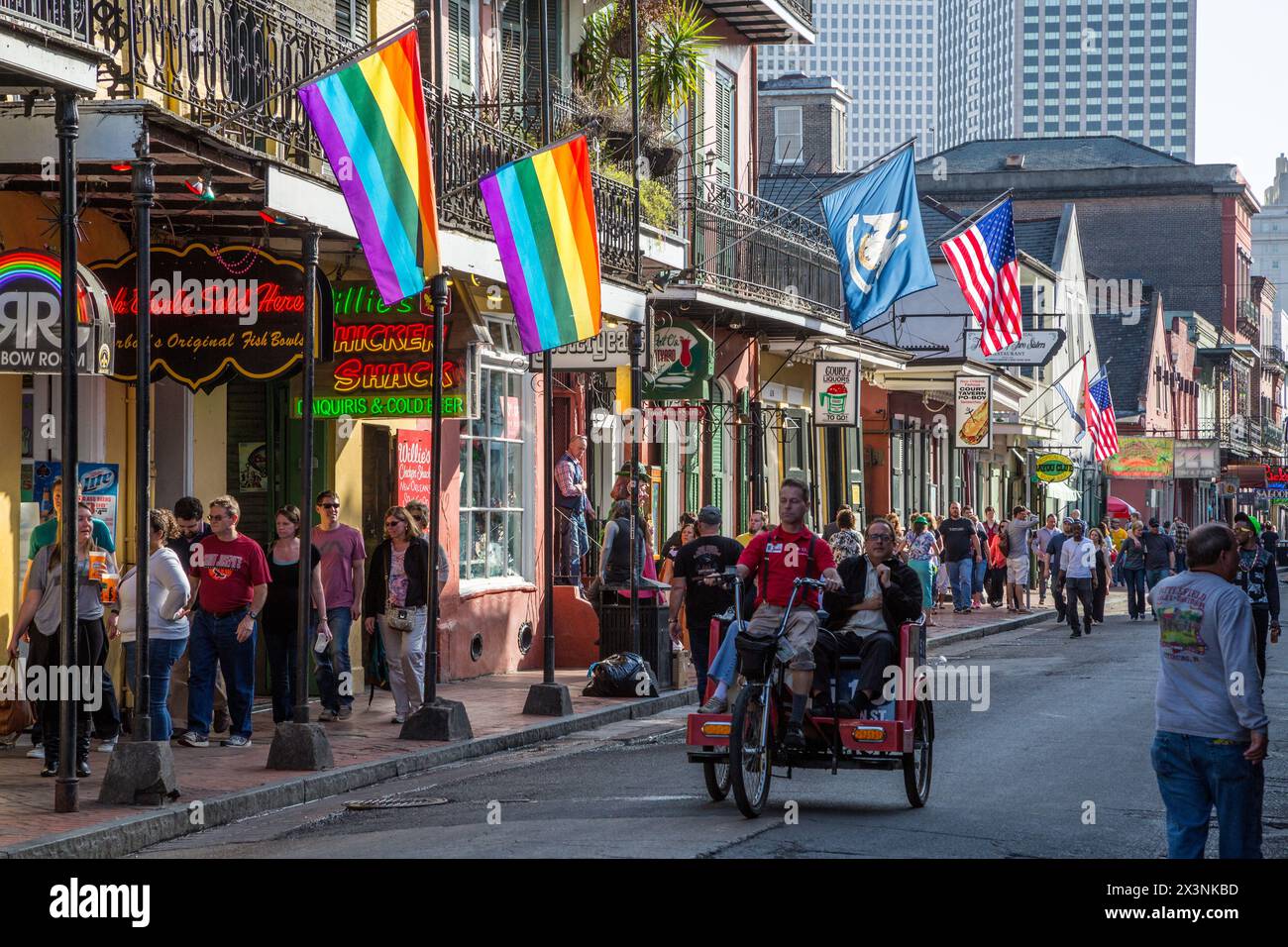 New Orleans, Louisiana. French Quarter, Bourbon Street Scene. Stockfoto