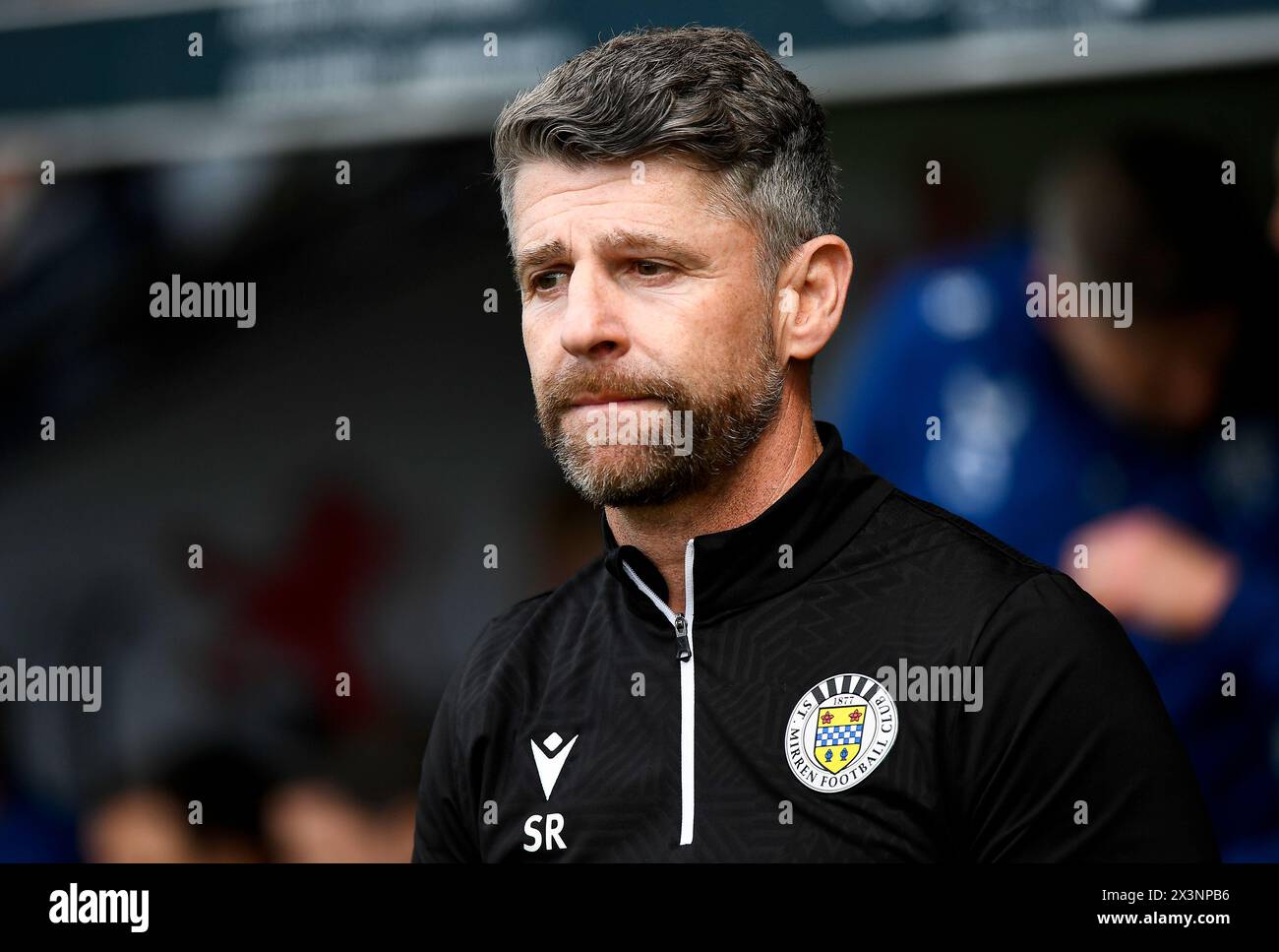 Stephen Robinson, Manager von St Mirren, vor dem Cinch-Premiership-Spiel im SMISA-Stadion in Paisley. Bilddatum: Sonntag, 28. April 2024. Stockfoto