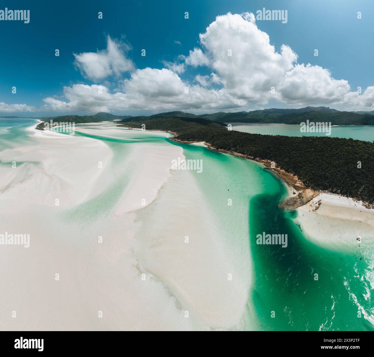 Luftaufnahme von Whitehaven Beach in den Whitsundays, Queensland, Australien. Foto wurde in Australien aufgenommen Stockfoto