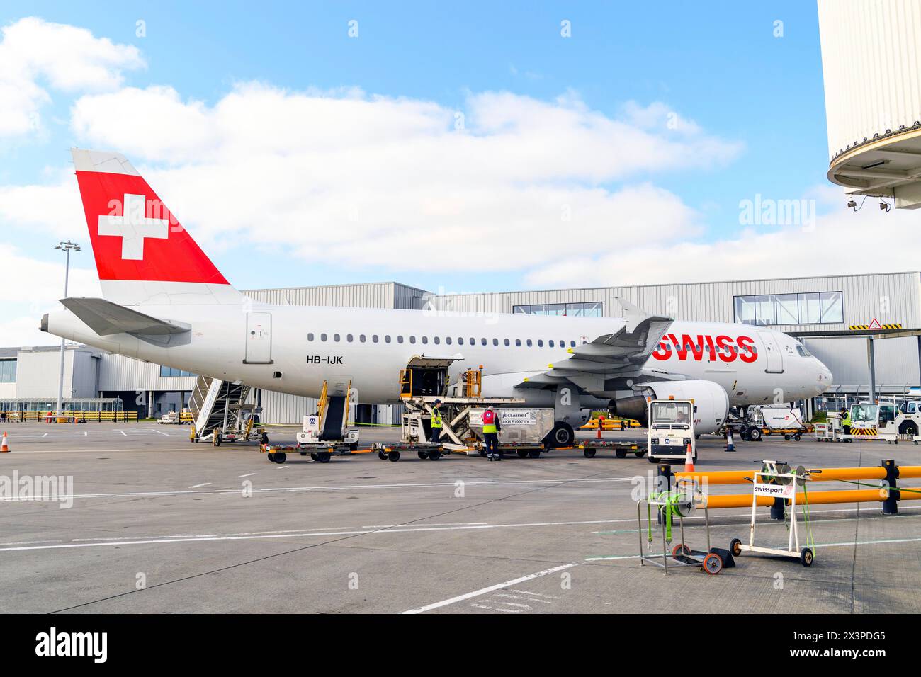 Flughafen Edinburgh, Swiss Air Stockfoto
