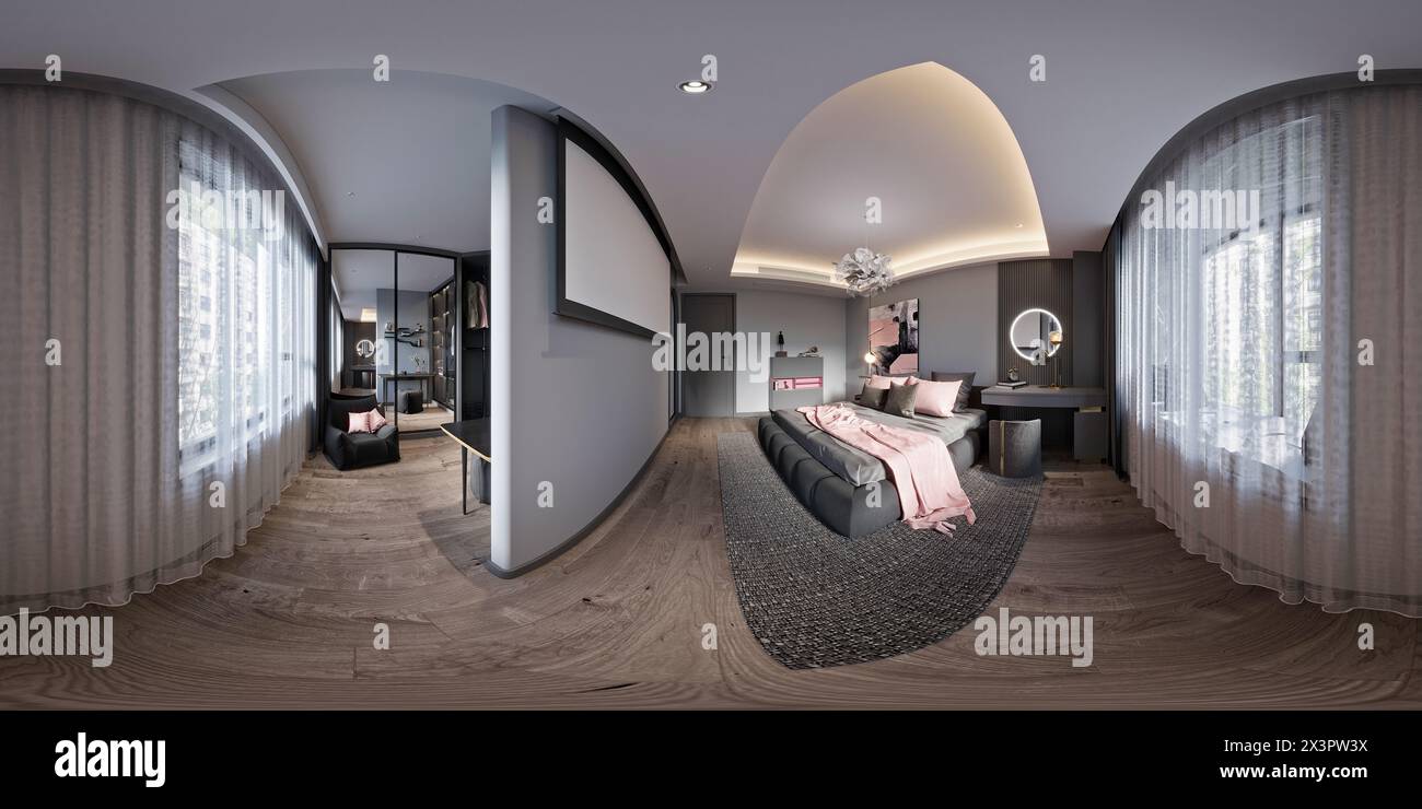 3D-Render von Luxus Hotel Zimmer Stockfoto