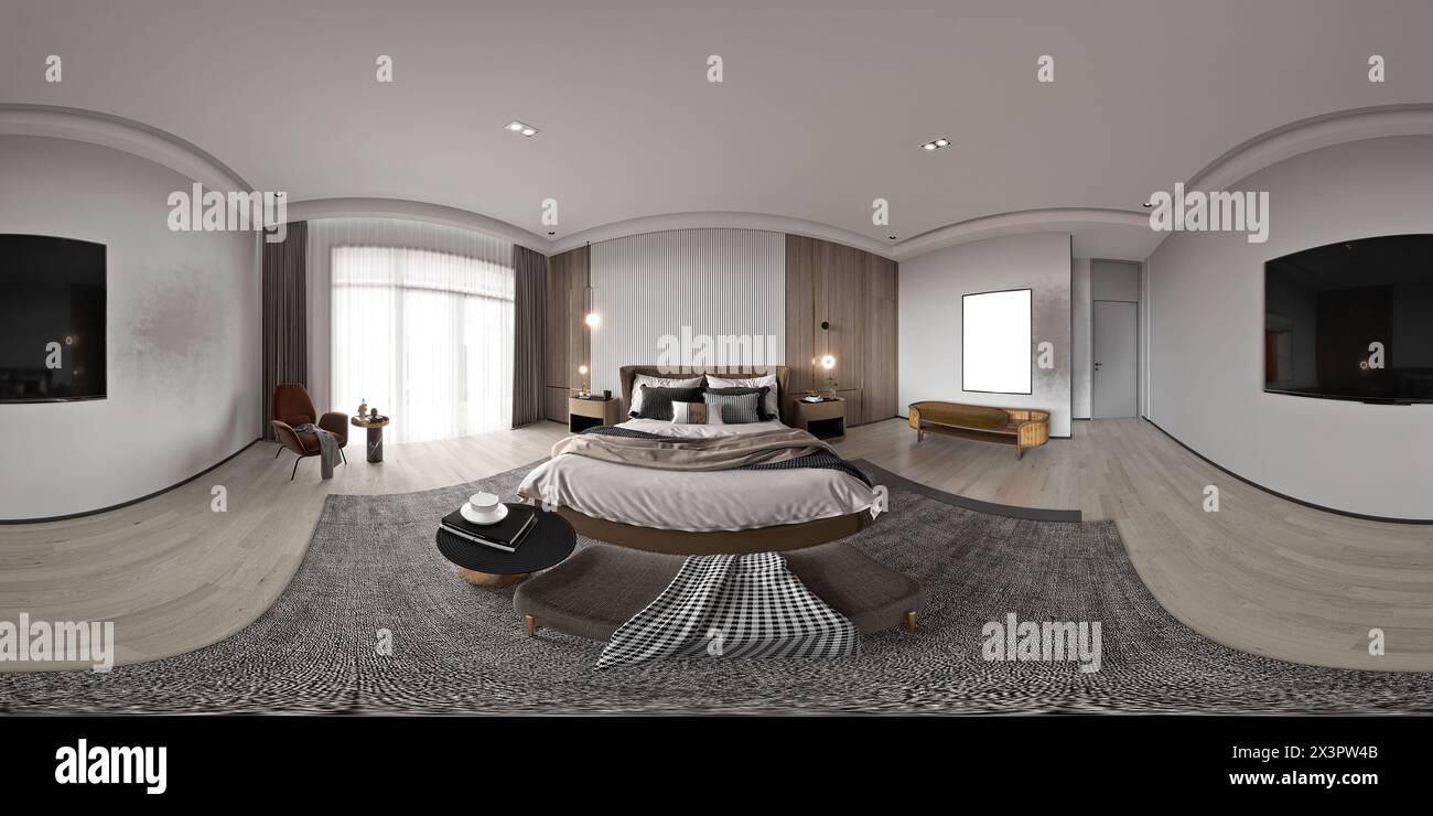 3D-Render von Luxus Hotel Zimmer Stockfoto