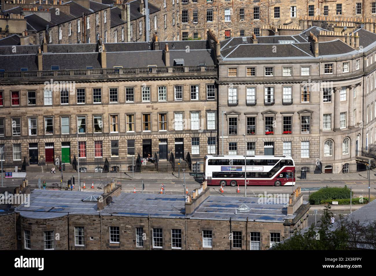 London Road und Leopold Place, Edinburgh, von Calton Hill aus gesehen Stockfoto