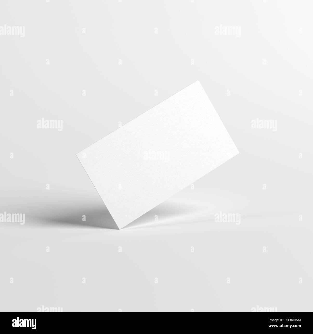 Modell für Visitenkarten. Weiße Farbe. 3,5 x 2 Zoll 89 x 51 mm. 3D-Abbildung. Stockfoto