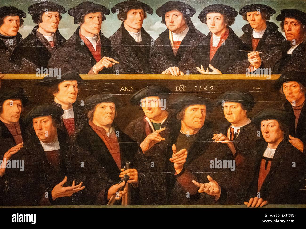 Ein groep von Wachmännern, Dirck Jacobsz, Amsterdam, 1529, Öl auf Platte, Niederlande Stockfoto