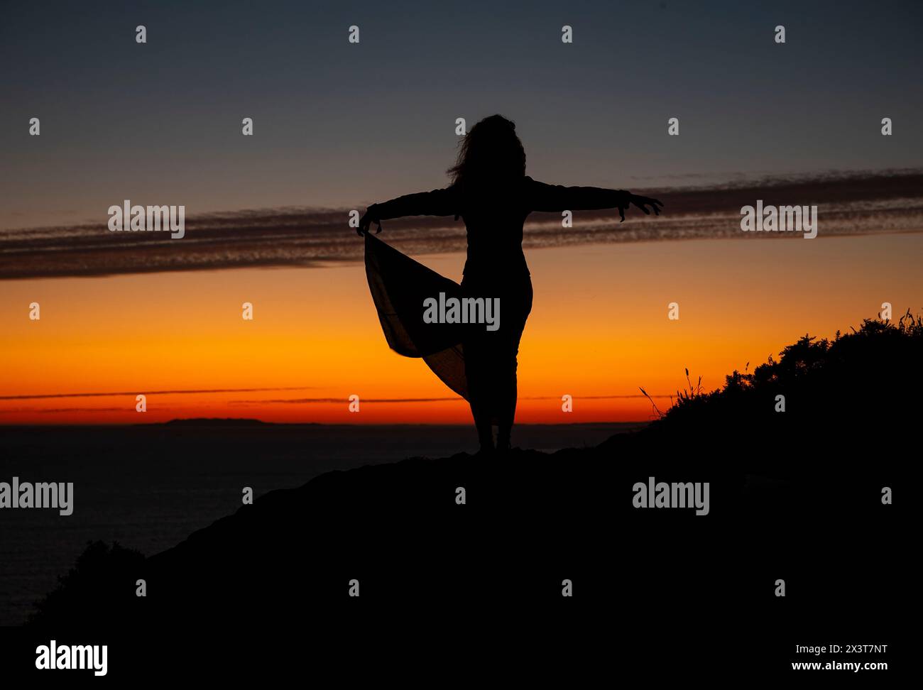 Contraluz al atardecer Stockfoto