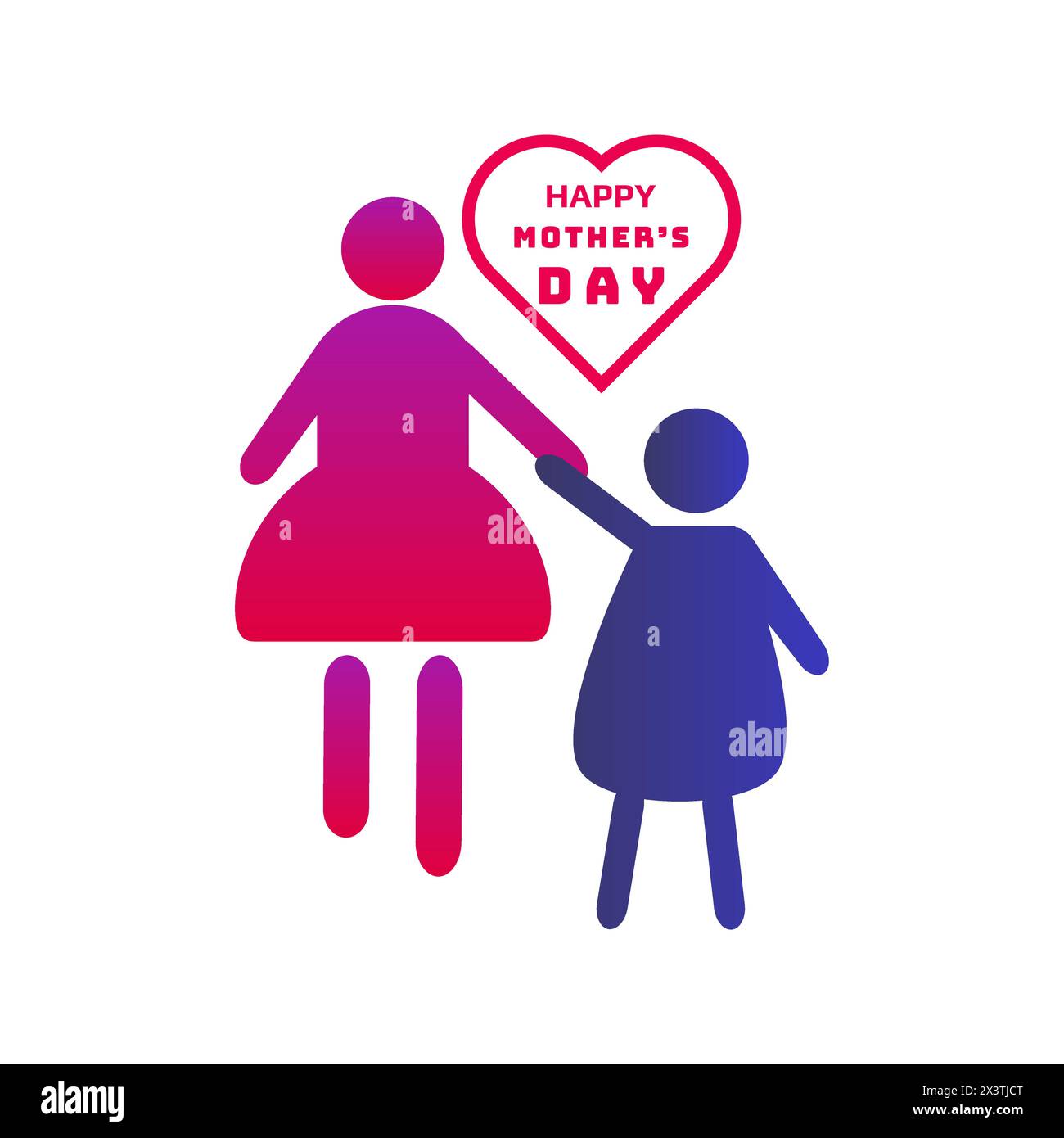 Glücklicher Muttertag Vektor Illustration Design Vorlage Banner oder Poster Design für Feier internationalen Mama Feiertag mit Herzzeichen Symbol Stock Vektor