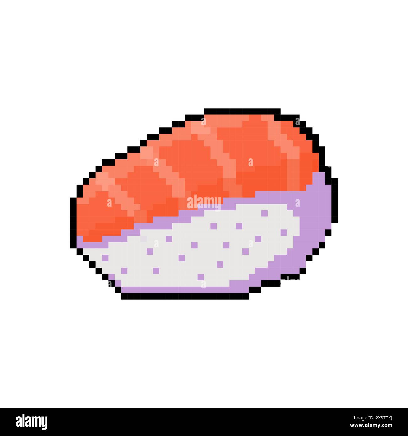 Vektor-Illustration von Sushi mit Pixel Art Design, perfekt für Food Assets Themen Designs Stock Vektor