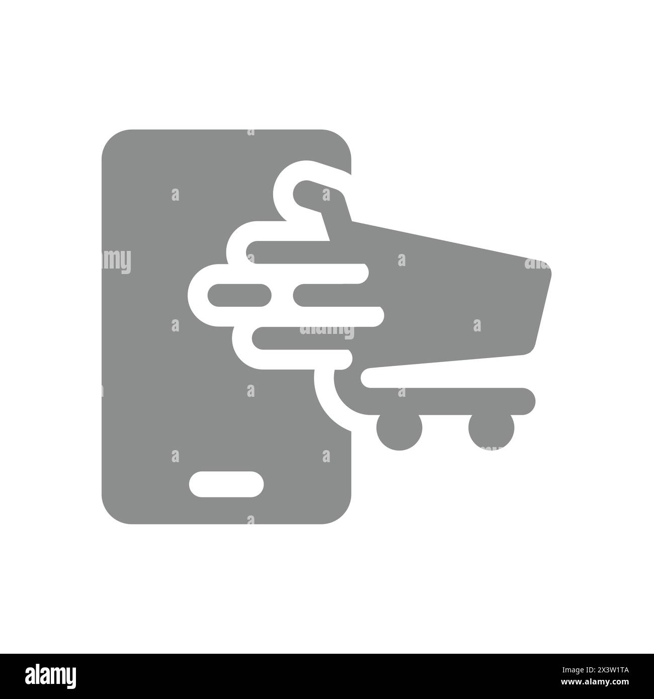 Online-Shopping, schnell und einfach Symbol. Symbol für Telefon und Warenkorb. Stock Vektor