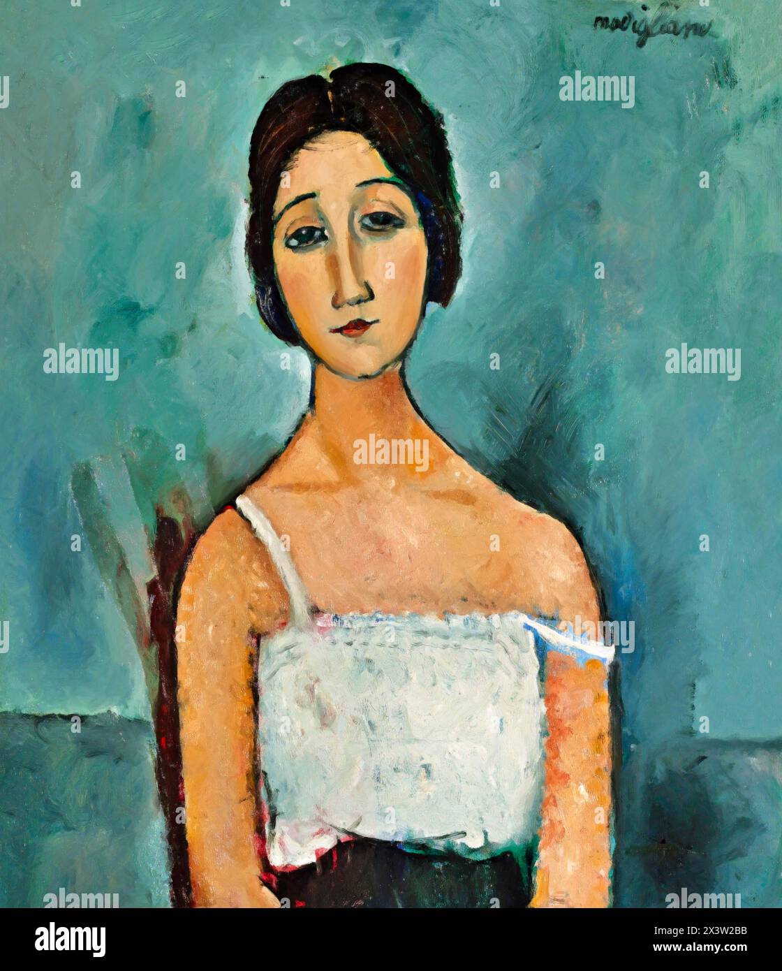 Porträt von Christina, 1916 (Gemälde) Künstler Modigliani, Amedeo (1884-1920) Italienisch. Stock Vektor