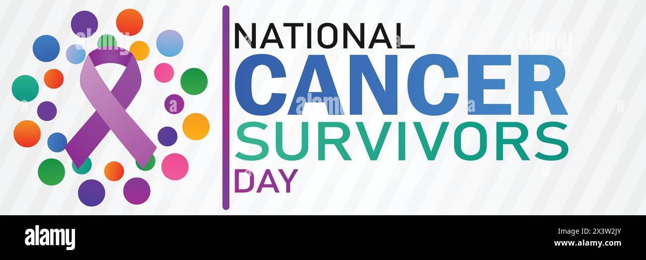 National Cancer Survivors Day. Geeignet für Grußkarten, Poster und Banner. Vektorabbildung. Stock Vektor