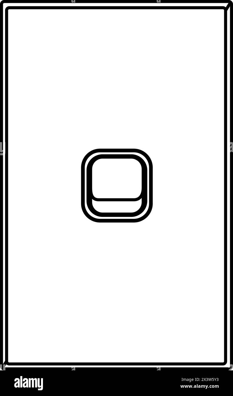 Ein Lichtschalter-Knopf im Linienart-Vektor Stock Vektor