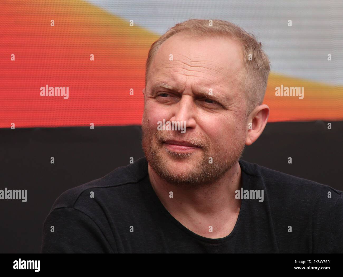 Krakau. Krakau. Polen. Piotr Adamczyk, polnischer und amerikanischer Filmschauspieler, der auf einer Pressekonferenz während des unabhängigen Filmfestivals OFFCamera zu sehen war. Stockfoto