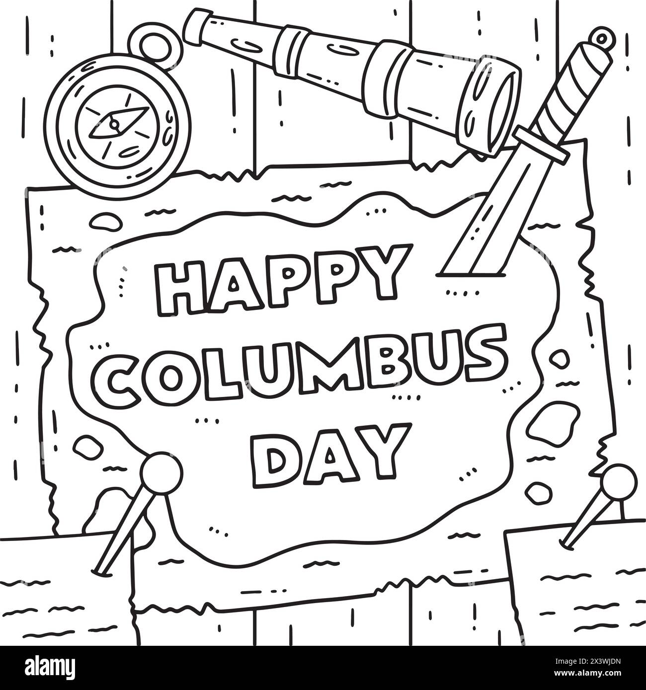 Alles Gute zum Columbus Day auf der Karte für Kinder Stock Vektor