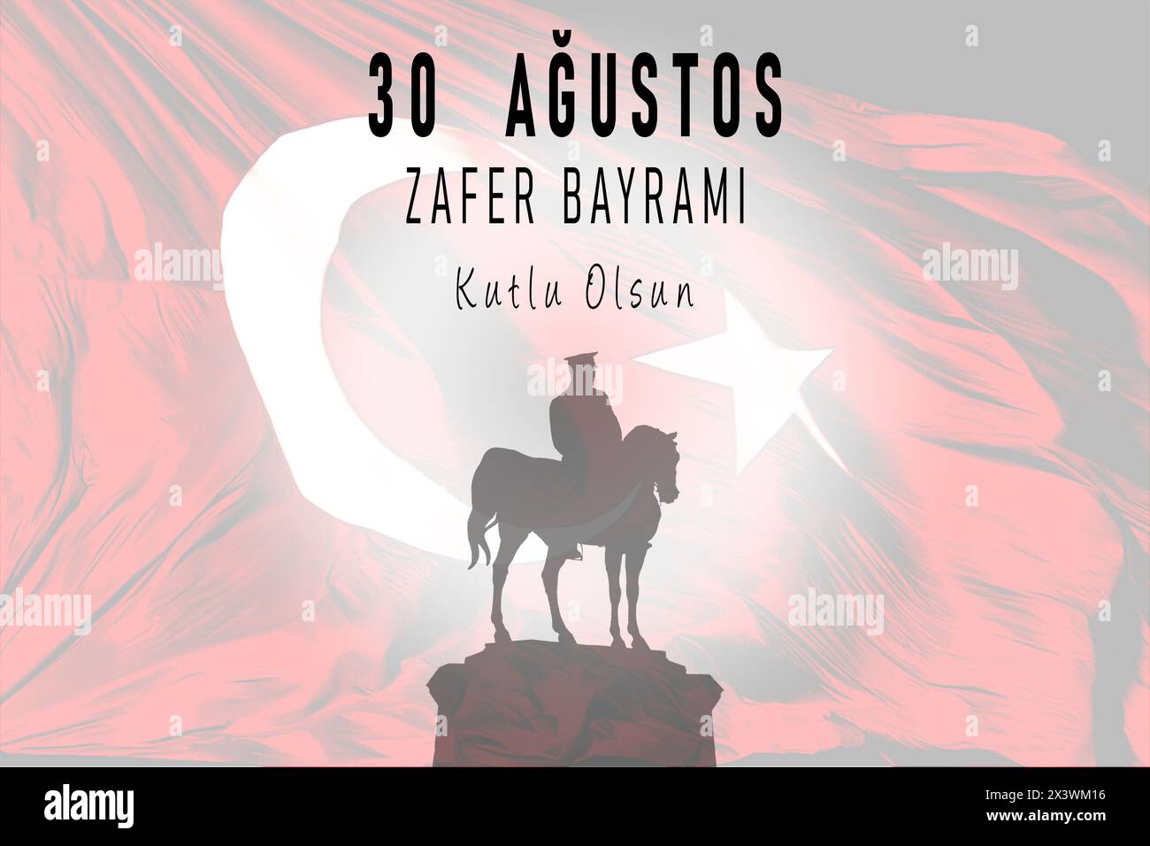 30. august Siegtag der Türkei oder 30 Agustos zafer bayrami Hintergrund und türkische Flagge. Hochwertige Fotos Stockfoto