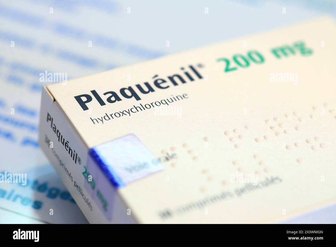 Plaquenil 200 mg Hydroxychloroquin. Sanofi Stockfoto Plaquenil 200 mg Hydroxychloroquin. Sanofi Stockfoto