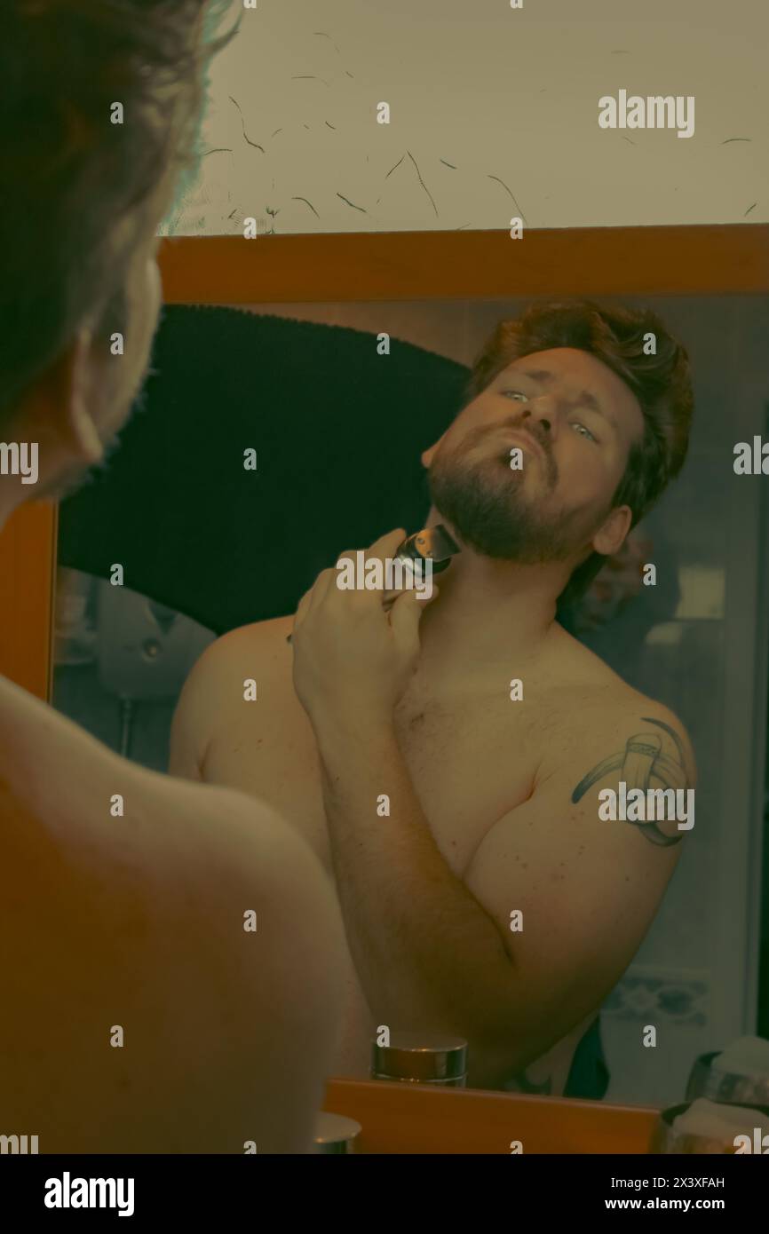 Mann, rasieren Stockfoto
