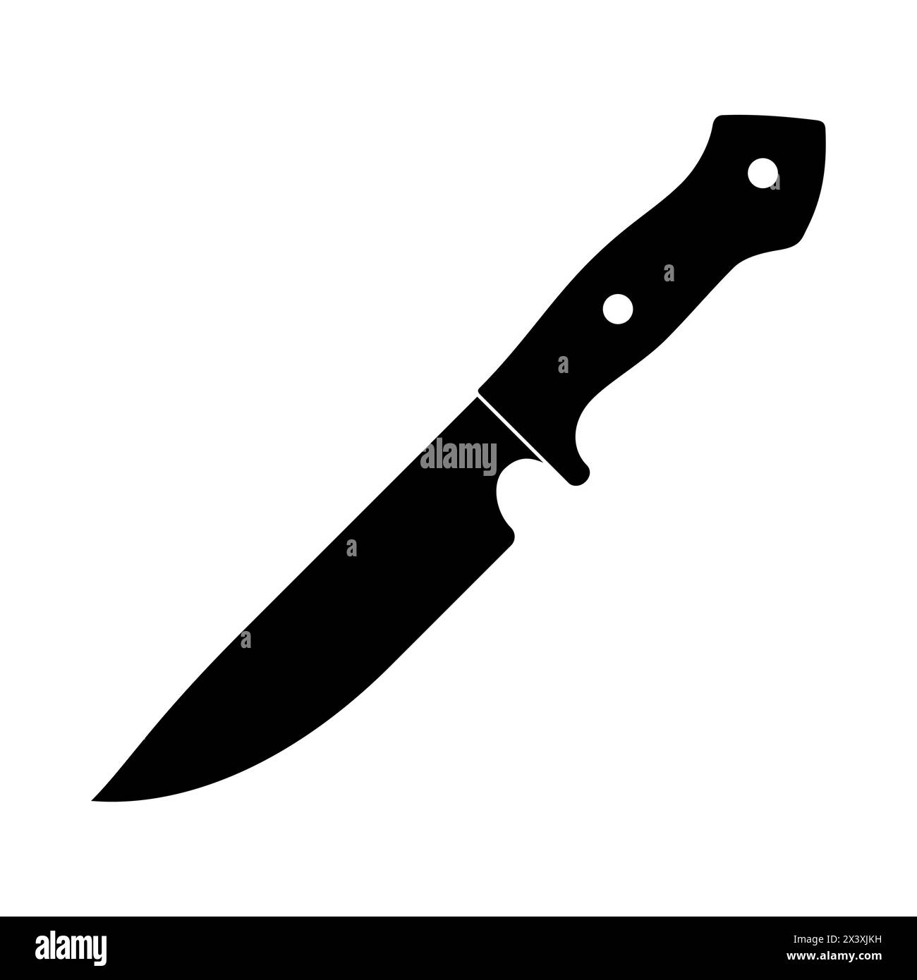 Messersymbol. Schwarze Silhouette. Küchenmesser. Kochutensilien. Küchenutensilien Vektor-Illustration Stock Vektor