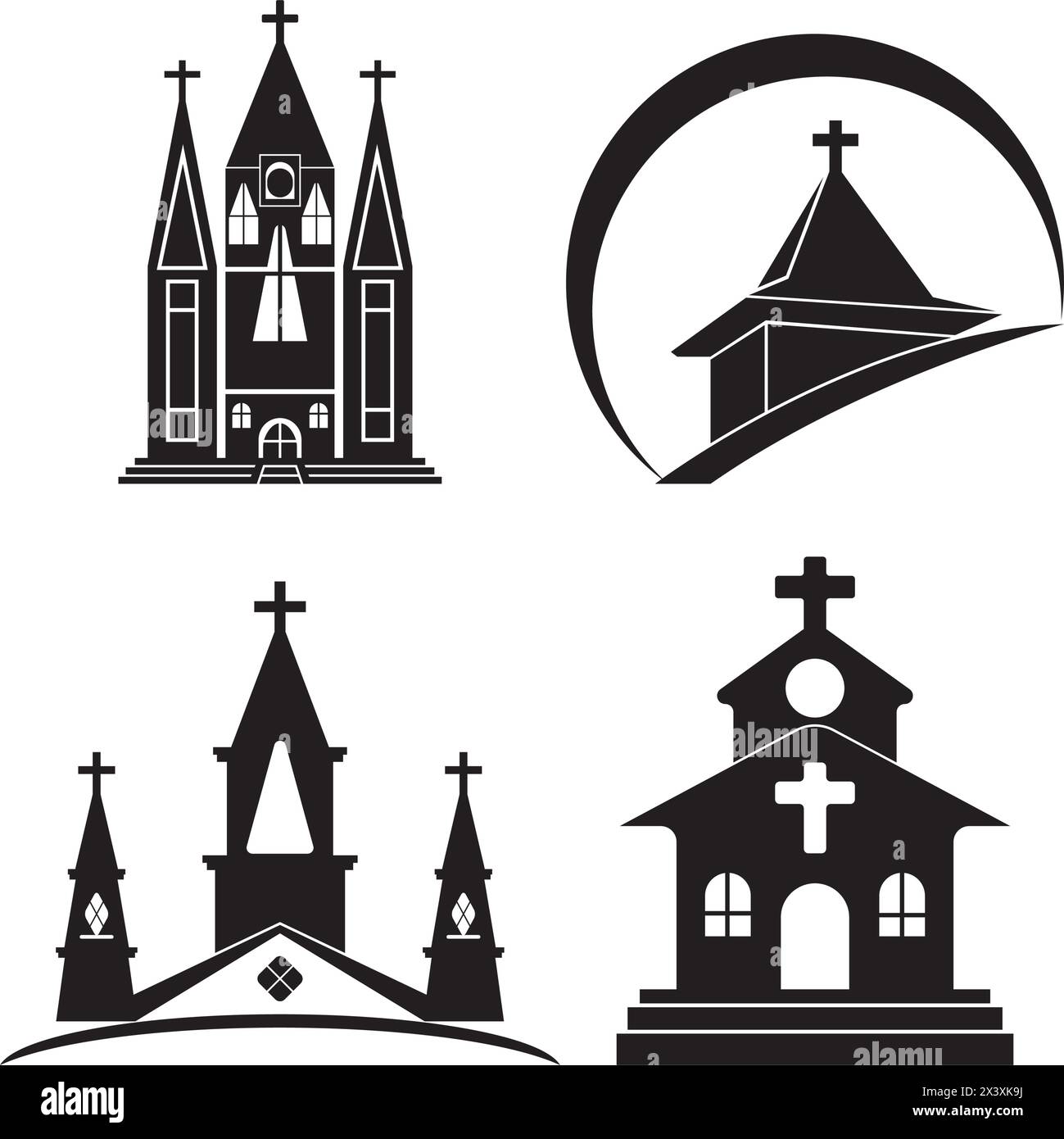 Kirche Logo Vorlage Vektor Symbol Illustration Design Stock Vektor