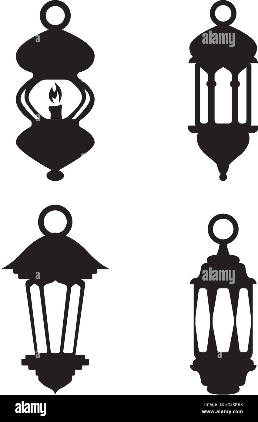 Fanoos Laterne Hintergrund islam Logo einfache Vektor Icon Illustration Design Stock Vektor