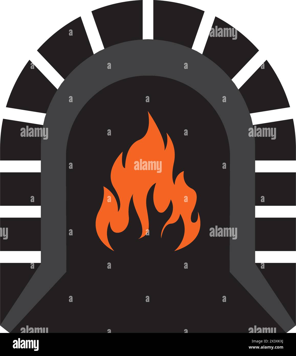 Feuerofen-Symbol-Logo-Vektor-Design-Vorlage Stock Vektor