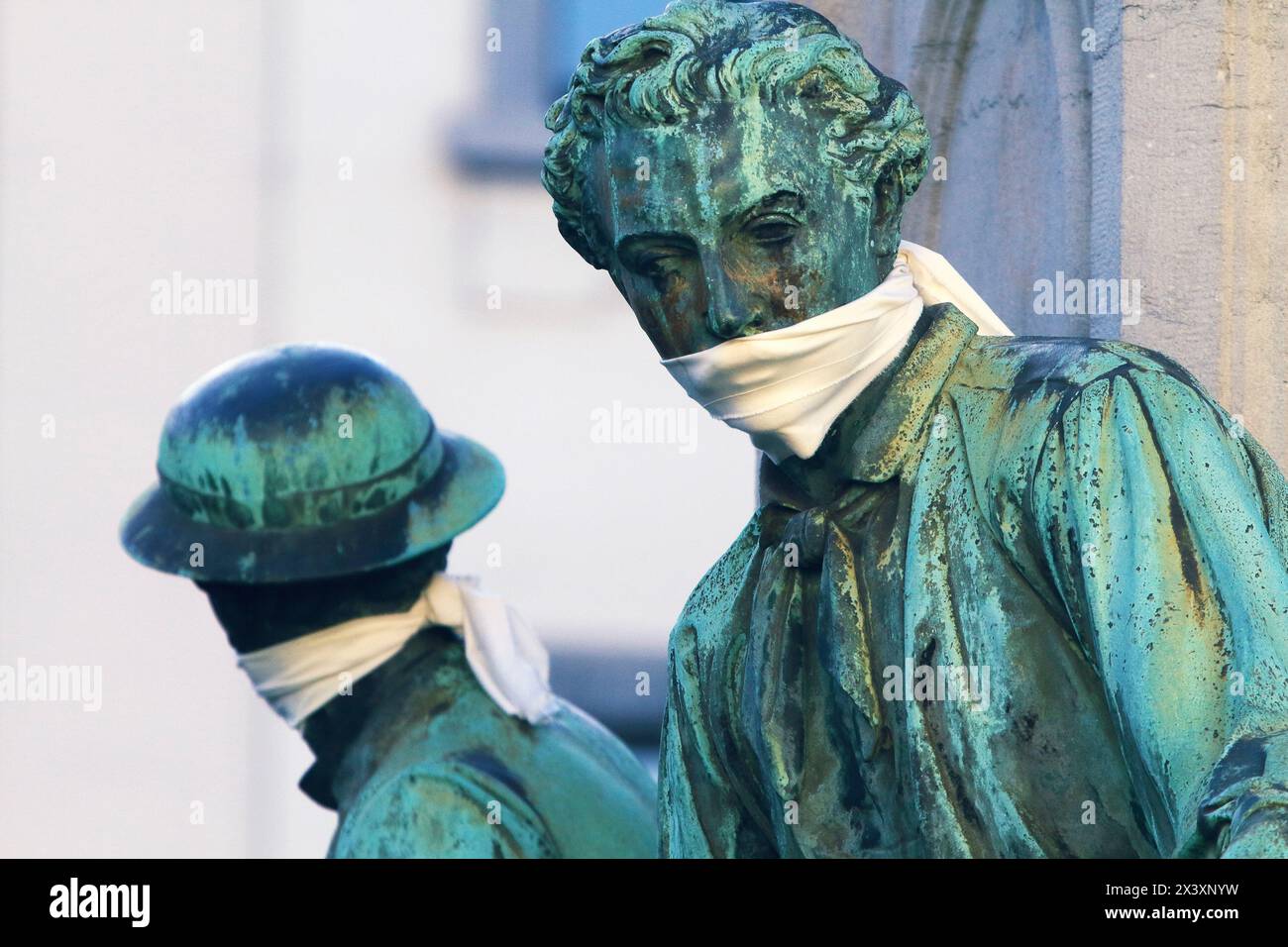 Europa, Belgien, Brüssel, Stille Statuen Stockfoto