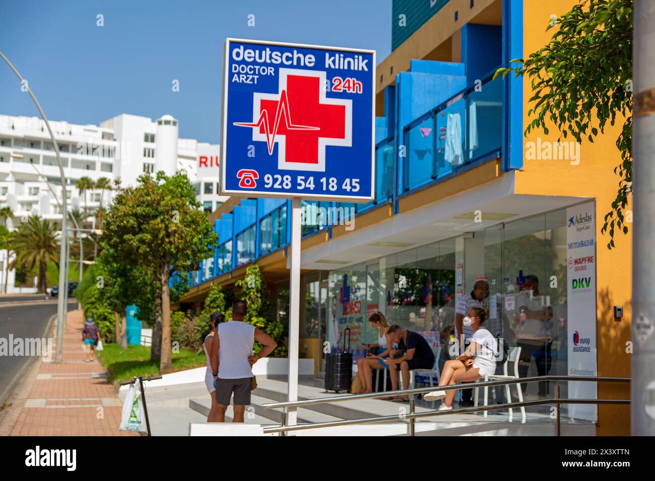Europa, Spanien, Kanarische Inseln, Fuerteventura. Morro Jable. Medizinisches Zentrum Stockfoto