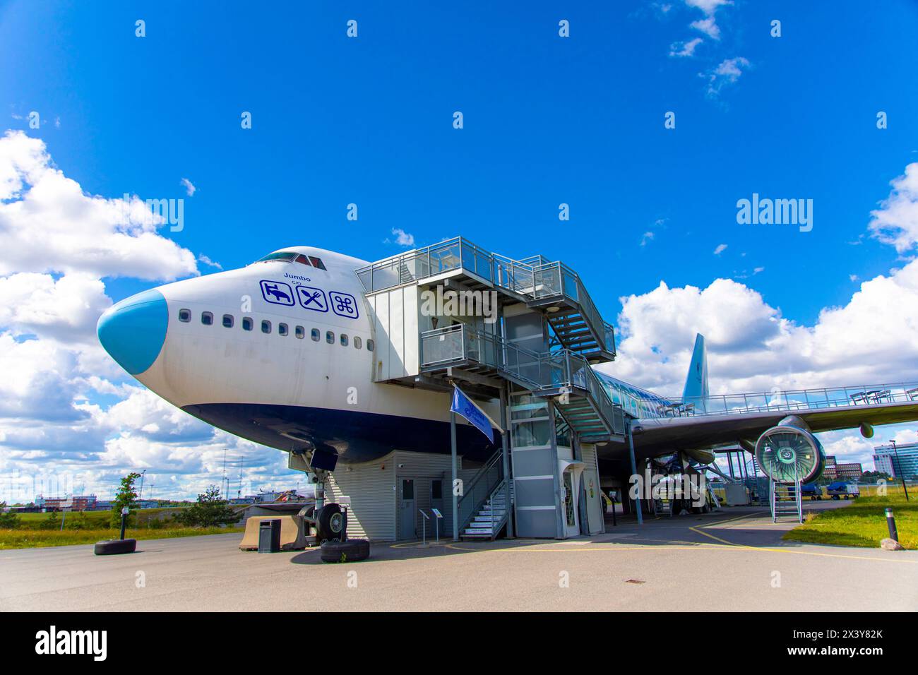 Europa, Skandinavien, Schweden. Stockholm. Flughafen Stockholm-Arlanda. Jumbo Hostel. Jugendherberge in einer Boeing 747 Stockfoto