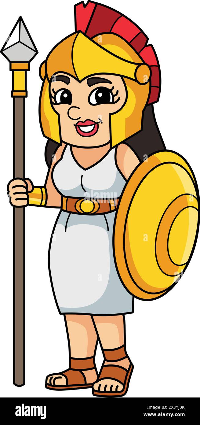 Athena griechische Göttin Vektor-Cartoon ClipArt Stock Vektor