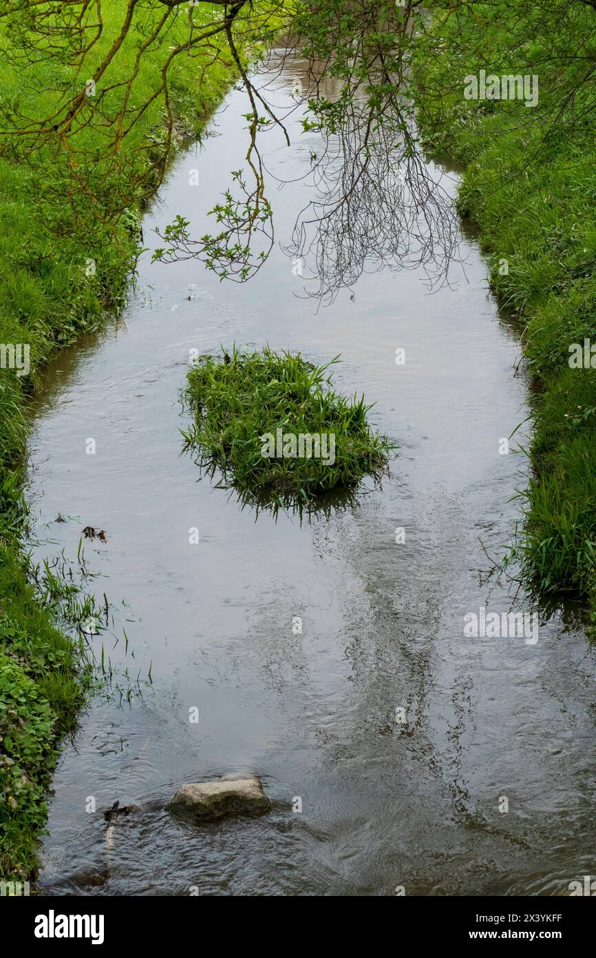 Der Sandbach bei Weitenung, Bühl Baden schlängelt sich durch die Aue Stockfoto