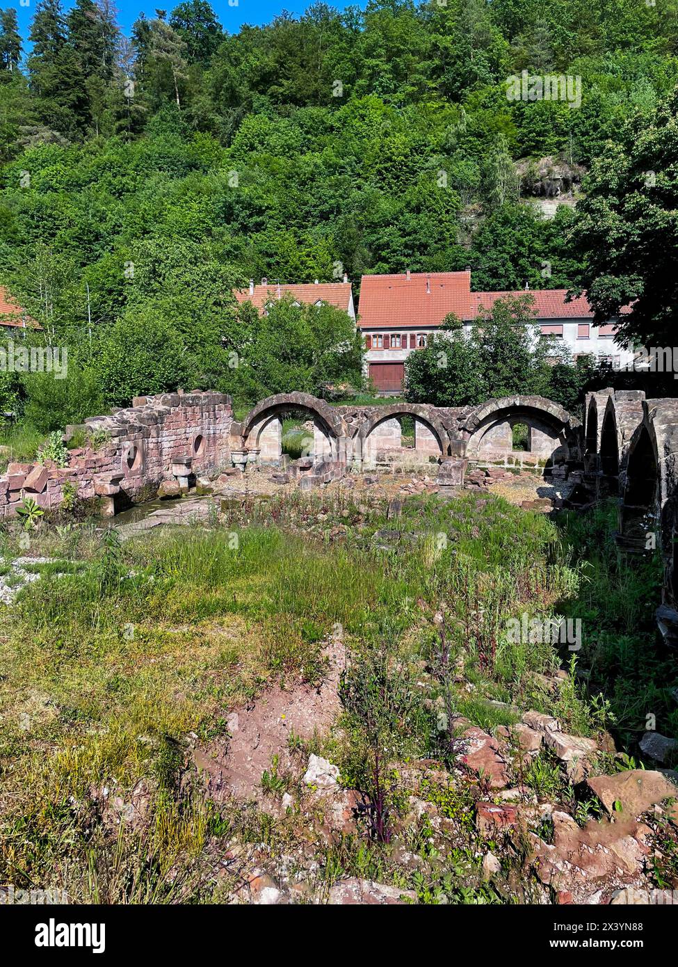 Ruine des Nonnen kloster Krauftal in Graufthal im Elsass Frankreich Stockfoto