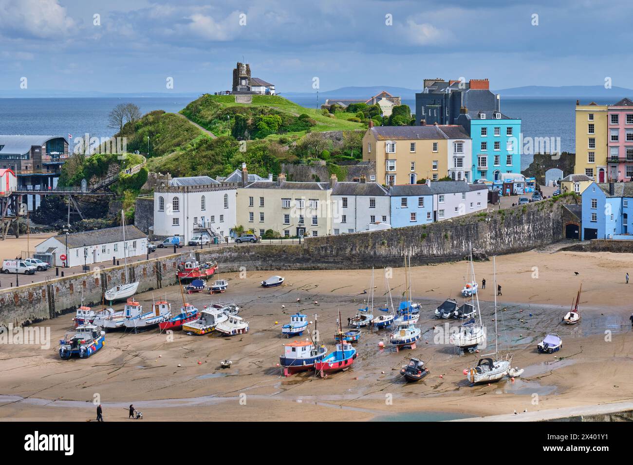 Hafen von Tenby, Tenby, Pembrokeshire, Wales Stockfoto