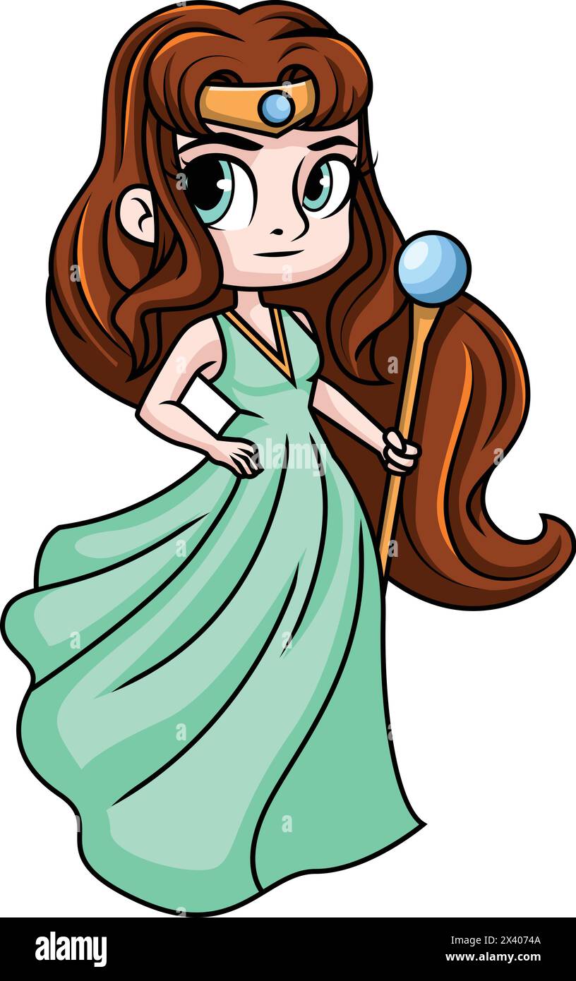 Hera, die Königin der Götter, Vektor-Cartoon-Click-Art Stock Vektor