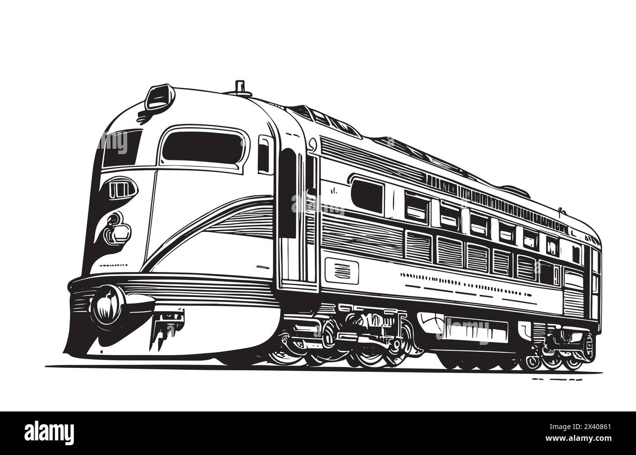Illustration des indischen Super Fast Train Line Art Konzepts Stock Vektor