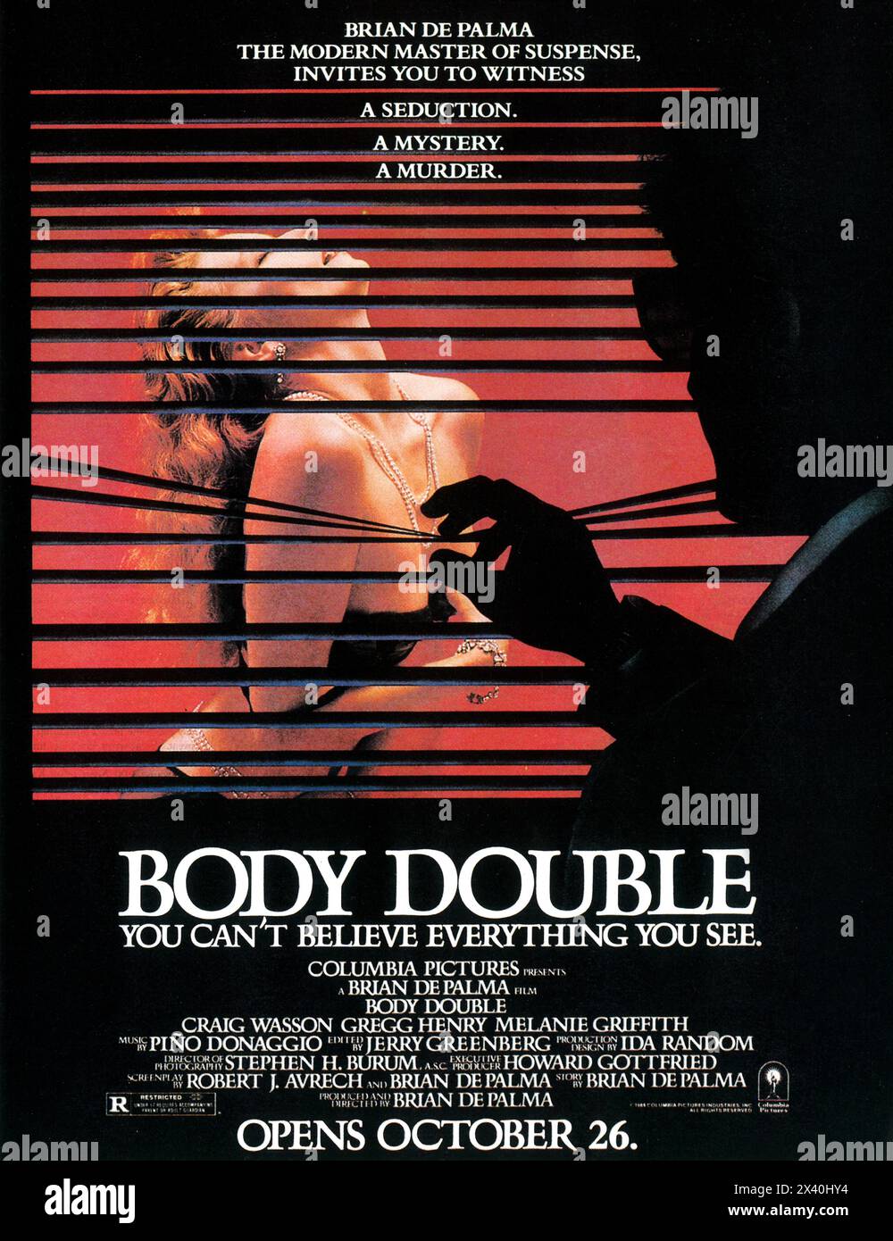 1984 Body Double Original Filmplakat unter der Regie von Brian de Palma Stockfoto