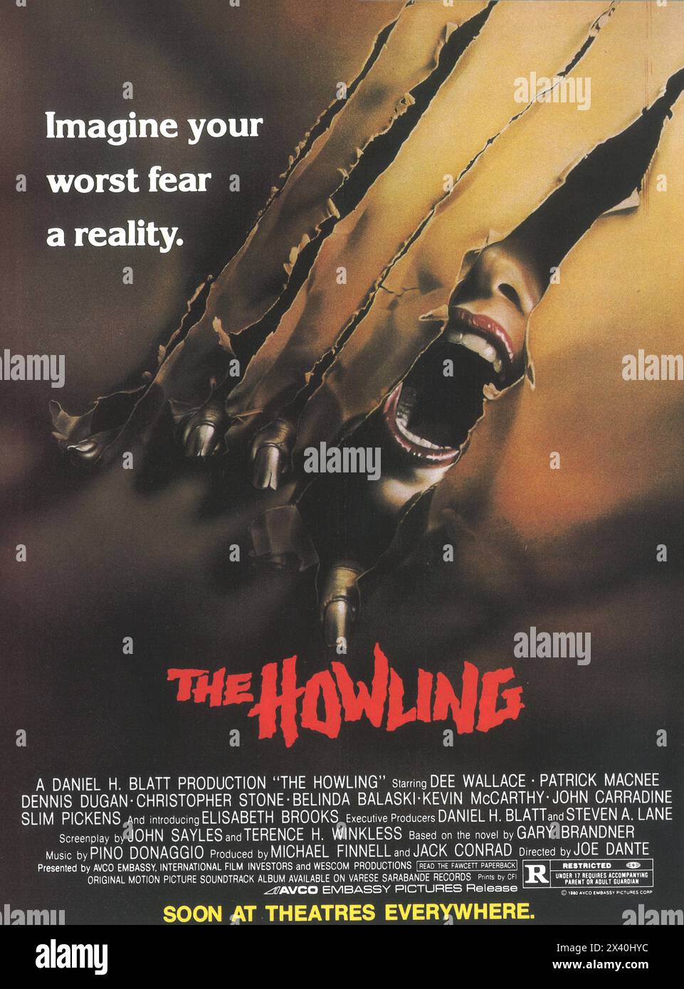 1981 The Howling Original Film Poster, Regie: Joe Dante Stockfoto