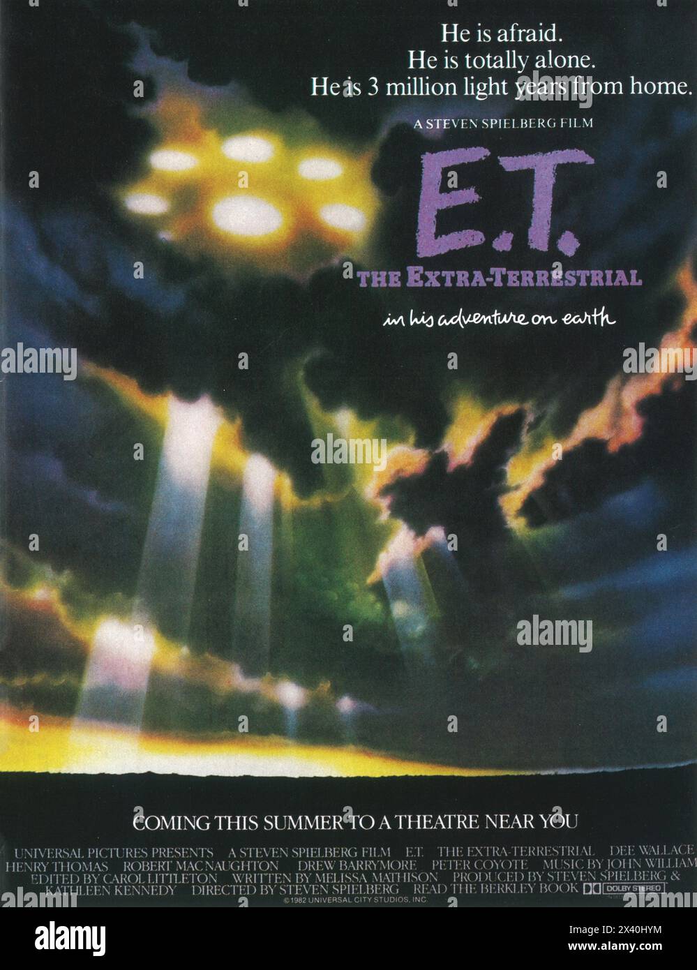 1982 E.T. The Extra-Terrestrial Original Film Poster, dir Steven Spielberg Stockfoto