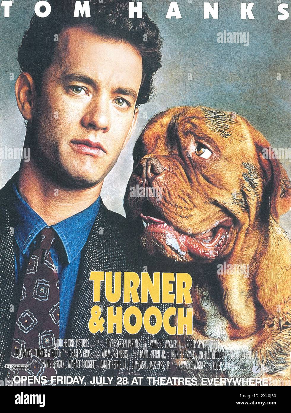 1989 TURNER & HOOCH Filmposter mit tom Hanks Stockfoto