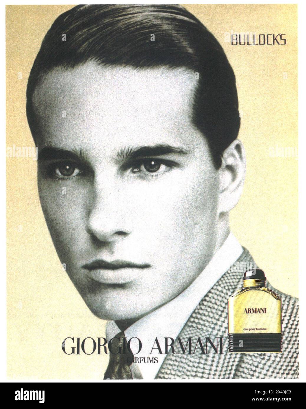 1988 Giorgio Armani Köln Werbespot - 'Bullock's' Stockfoto