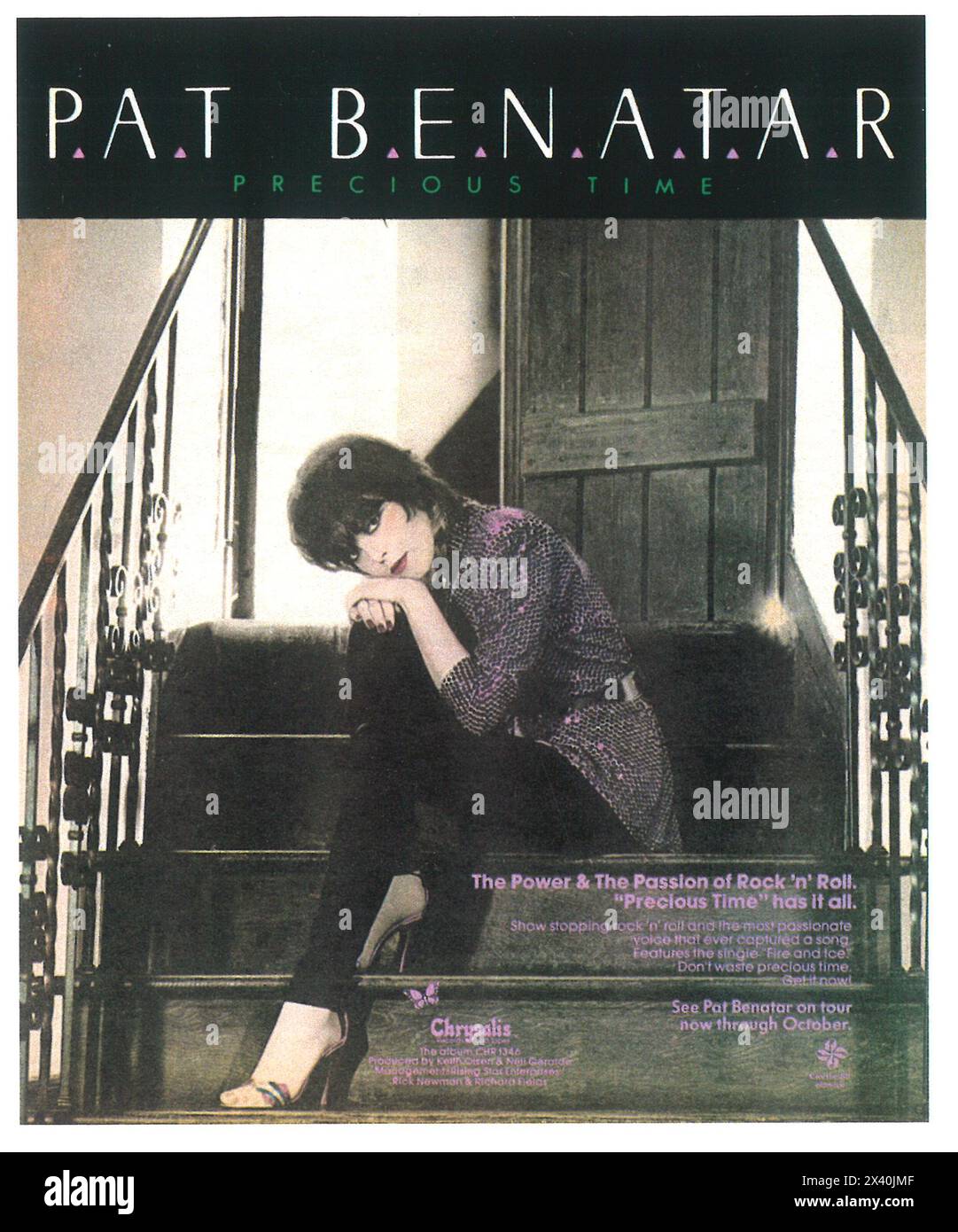 1981 Pat Benatar - Precious Time - Album Cover Promo Stockfoto