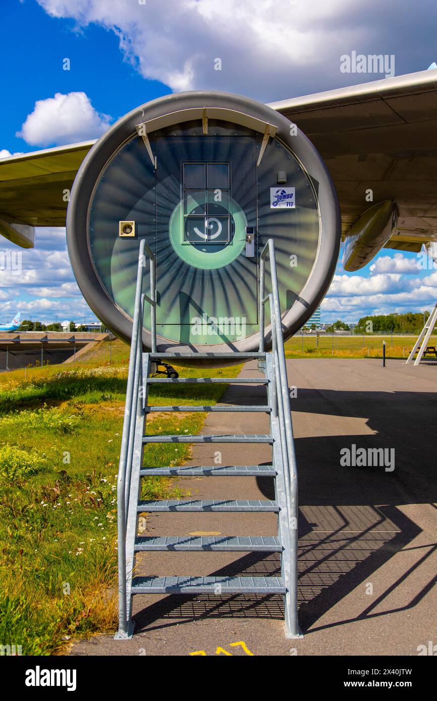 Europa, Skandinavien, Schweden. Stockholm. Flughafen Stockholm-Arlanda. Jumbo Hostel. Jugendherberge in einer Boeing 747. Raum in einem Reaktor Stockfoto
