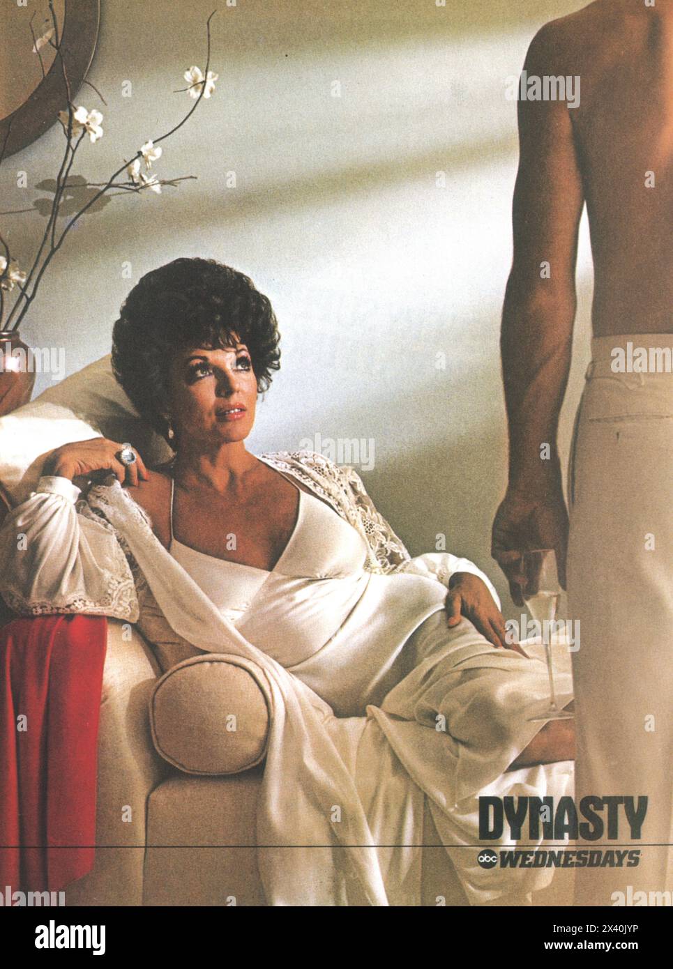 1981 DYNASTIE TV-Werbespot, mit Joan Collins, mittwochs auf ABC Stockfoto