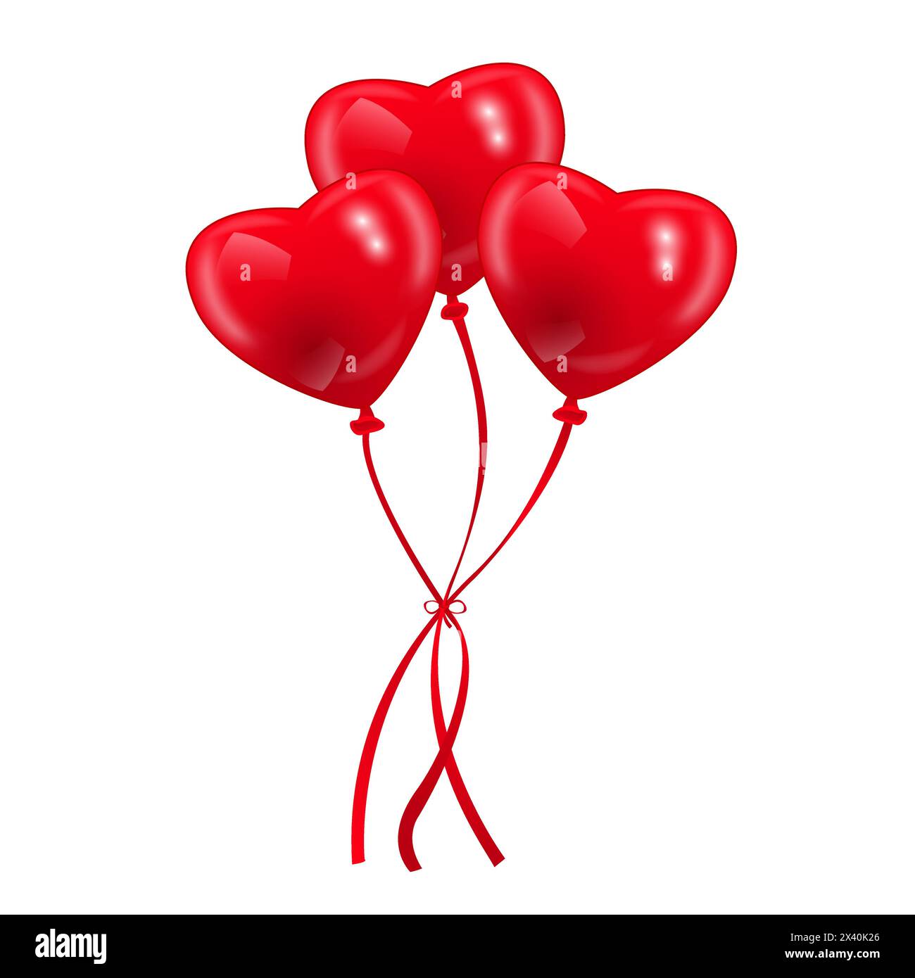 Bild von herzförmigen roten Ballons, Vektor eps 10 Illustration Stock Vektor