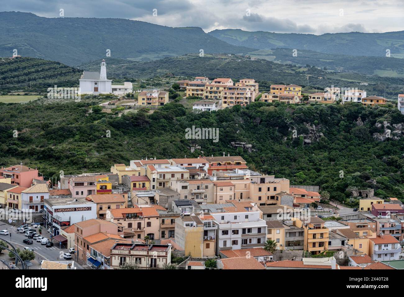 Landschaft und Stadtbild von Castelsardo im Nordwesten der Insel Sardinien, Italien; Castelsardo, Sassari, Italien Stockfoto