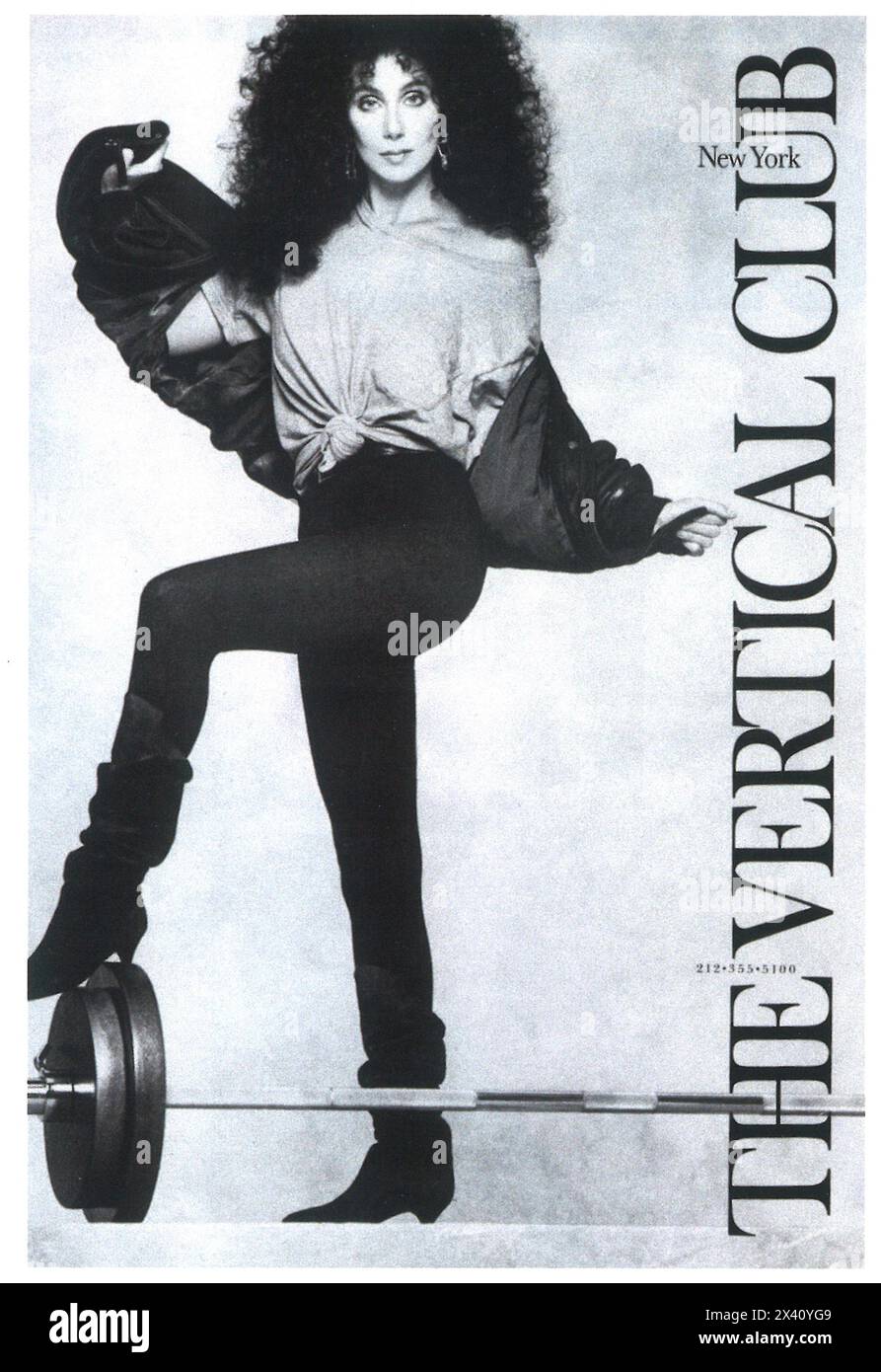 1987 Cher für den Werbespot des Vertical Club New York Stockfoto